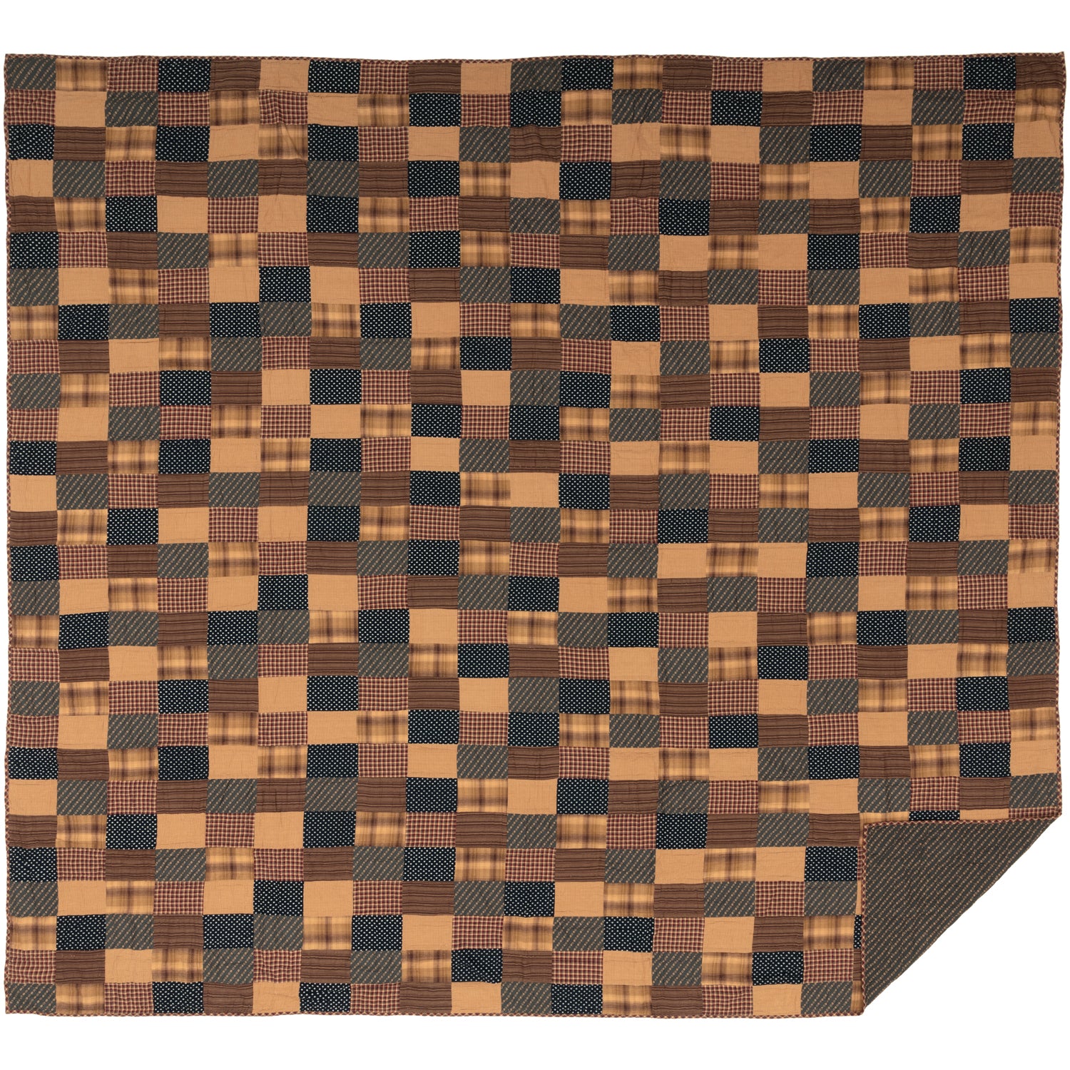 Victory Americana King 3-Piece Quilt Set – Barn Red Patchwork Cotton With 2 Shams