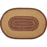 69693-Burgundy-Tan-Jute-Rug-Oval-Stencil-Stars-w-Pad-20x30-image-5