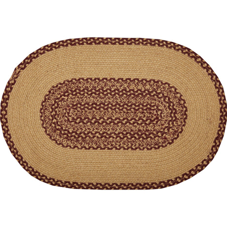 69693-Burgundy-Tan-Jute-Rug-Oval-Stencil-Stars-w-Pad-20x30-image-5