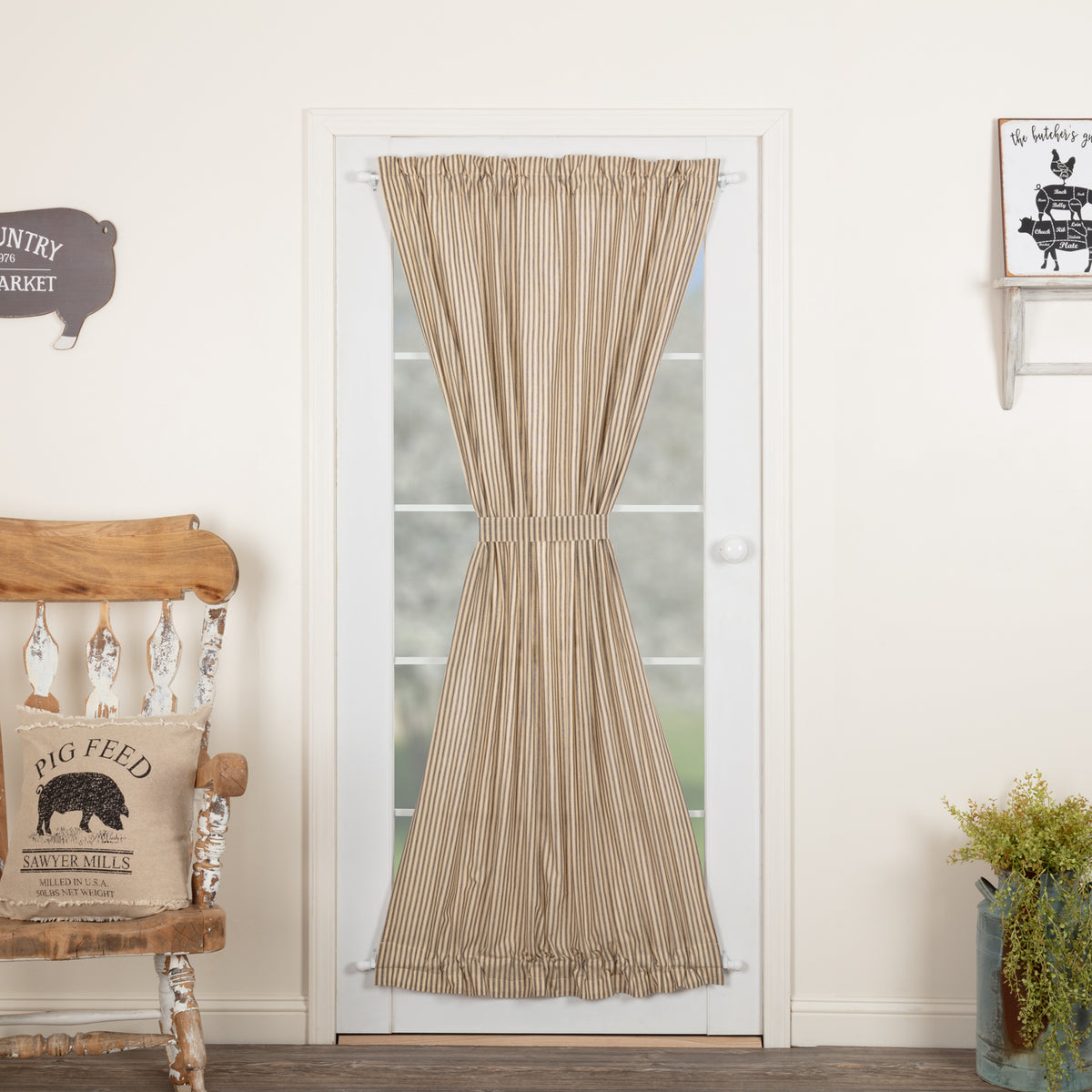 Window 72x40 Sawyer Mill Ticking Stripe Door Panel 72x40 – VHC Brands Home Decor