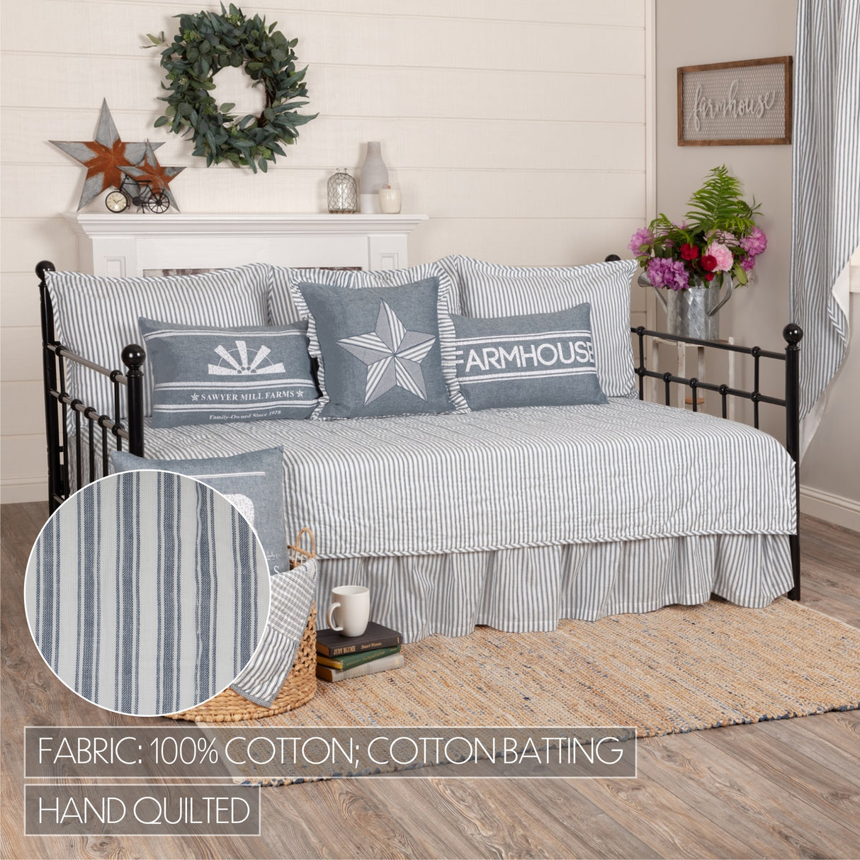 60151-Sawyer-Mill-Blue-Ticking-Stripe-5pc-Daybed-Quilt-Set-1-Quilt-1-Bed-Skirt-3-Standard-Shams-image-1