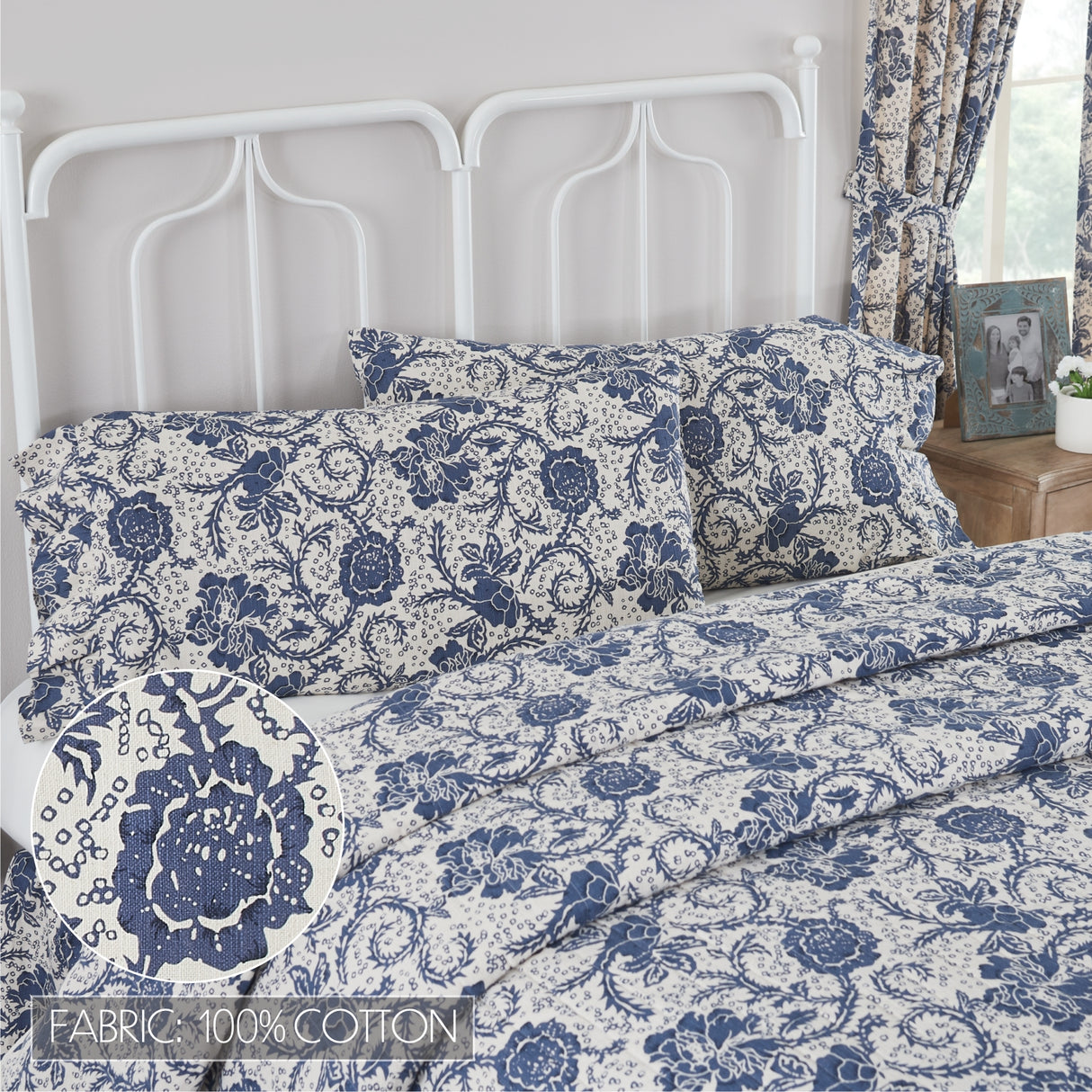 81245-Dorset-Navy-Floral-Ruffled-King-Pillow-Case-Set-of-2-21x36-4-image-2