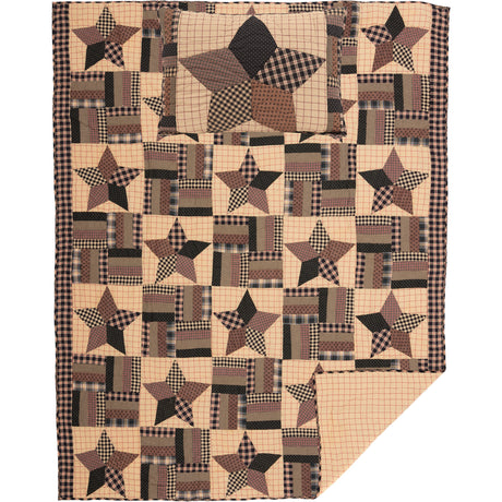 51744-Bingham-Star-Twin-Quilt-Set-1-Quilt-70Wx90L-w-1-Sham-21x27-image-4