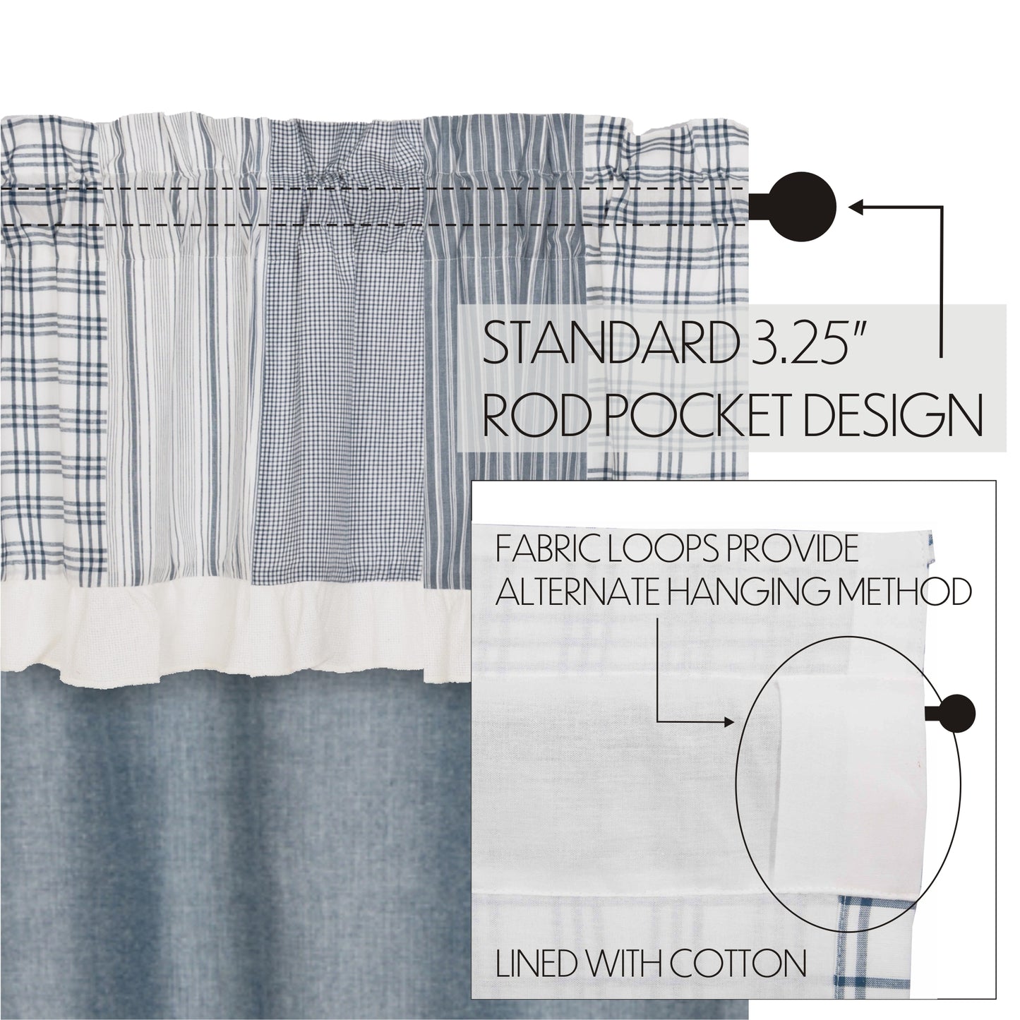 51287-Sawyer-Mill-Blue-Chambray-Solid-Panel-with-Attached-Patchwork-Valance-Set-of-2-84x40-image-4