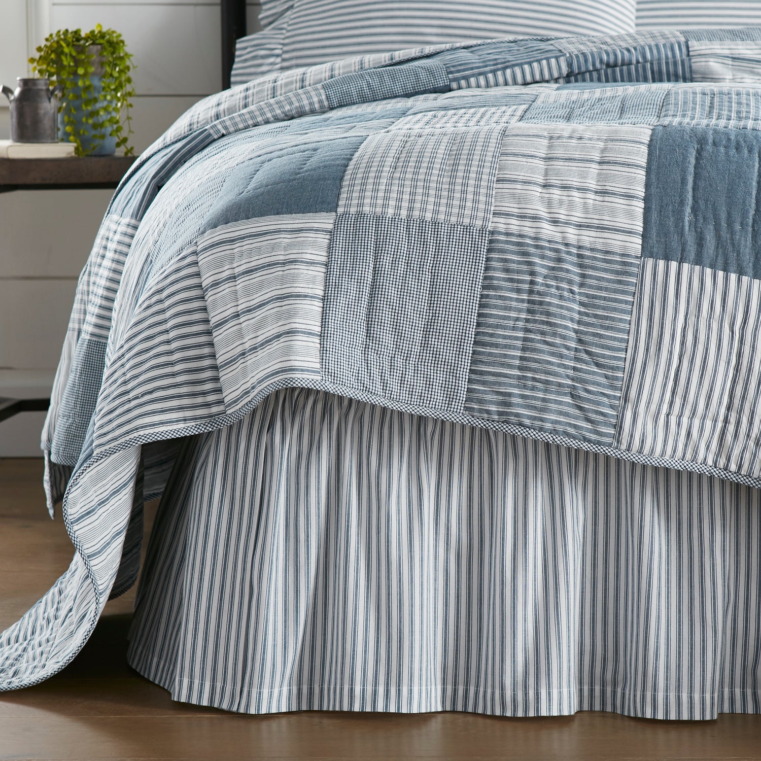 51906-Sawyer-Mill-Blue-Ticking-Stripe-Queen-Bed-Skirt-60x80x16-image-1