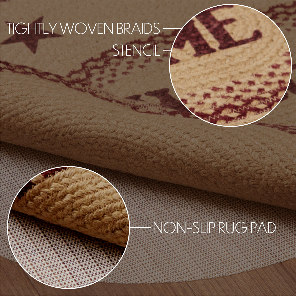 70711-Burgundy-Tan-Jute-Rug-Oval-Welcome-w-Pad-20x30-image-1