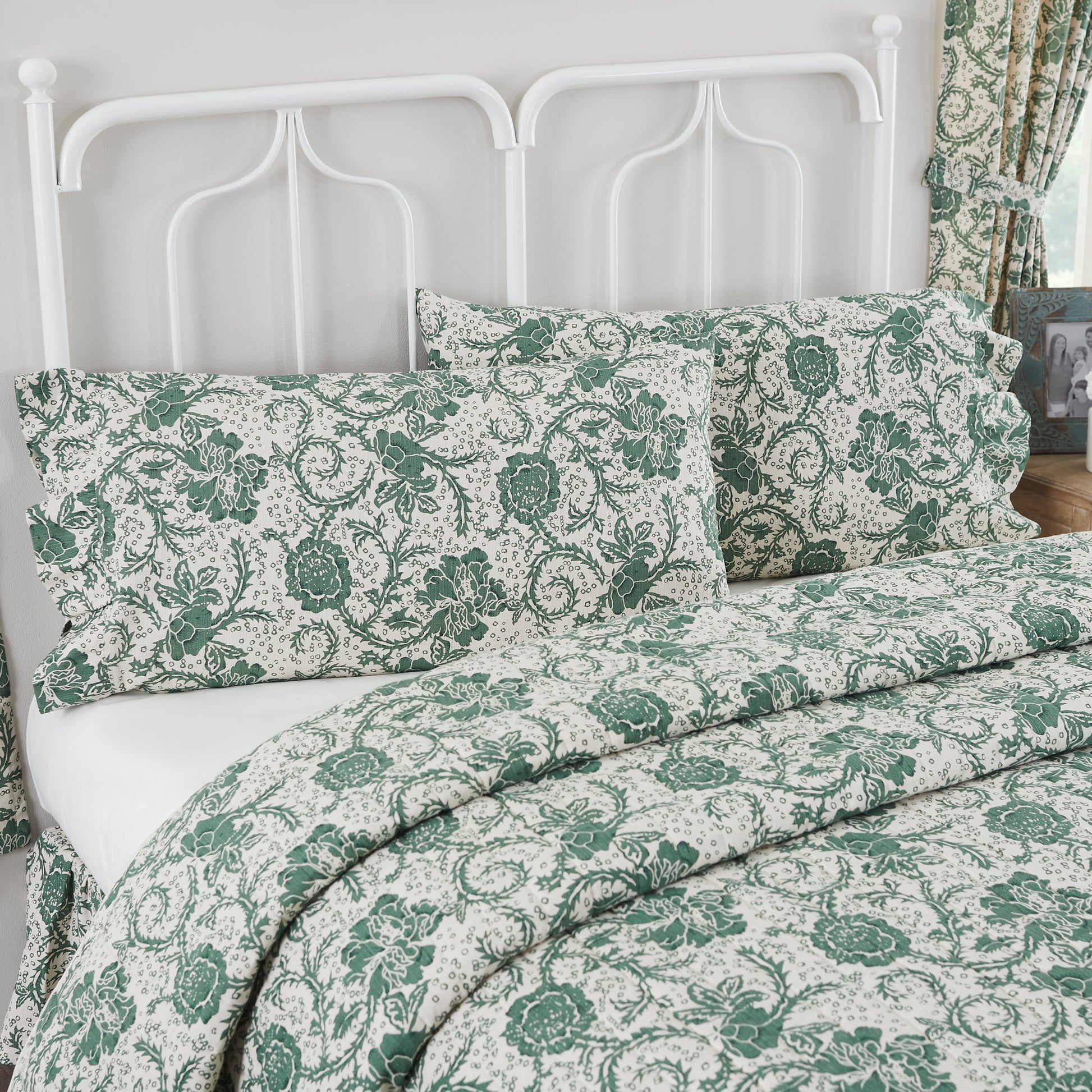 81220-Dorset-Green-Floral-Ruffled-King-Pillow-Case-Set-of-2-21x36-4-image-3
