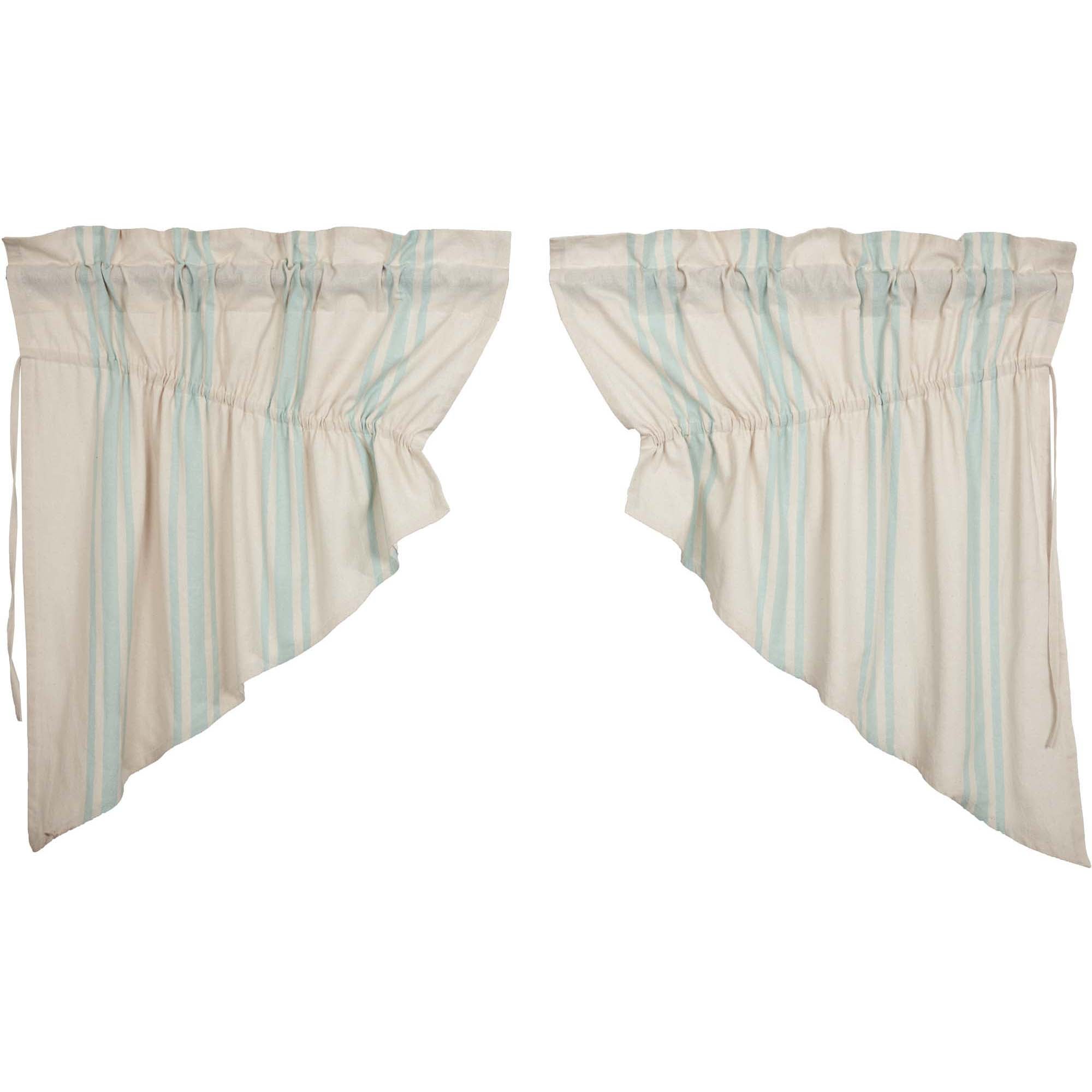 VHC Brands Grain Sack Stripe Kitchen Window Curtains - Thumbnail 4