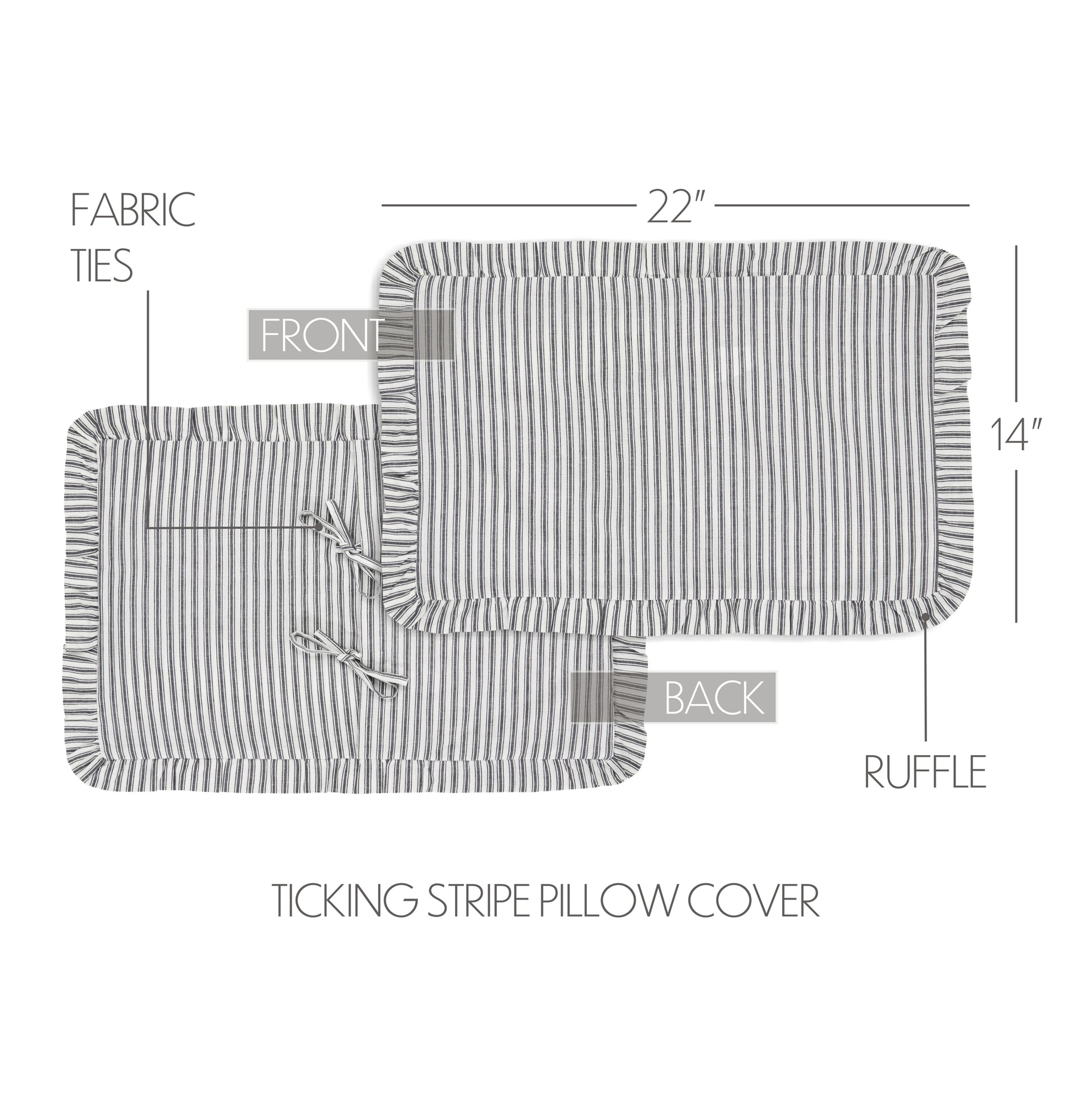 80460-Sawyer-Mill-Black-Ruffled-Ticking-Stripe-Pillow-Cover-14x22-image-3