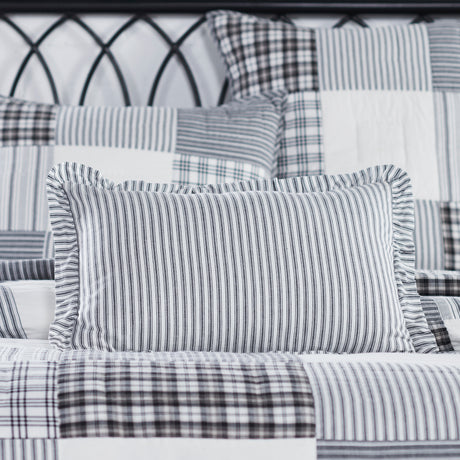 80460-Sawyer-Mill-Black-Ruffled-Ticking-Stripe-Pillow-Cover-14x22-image-2