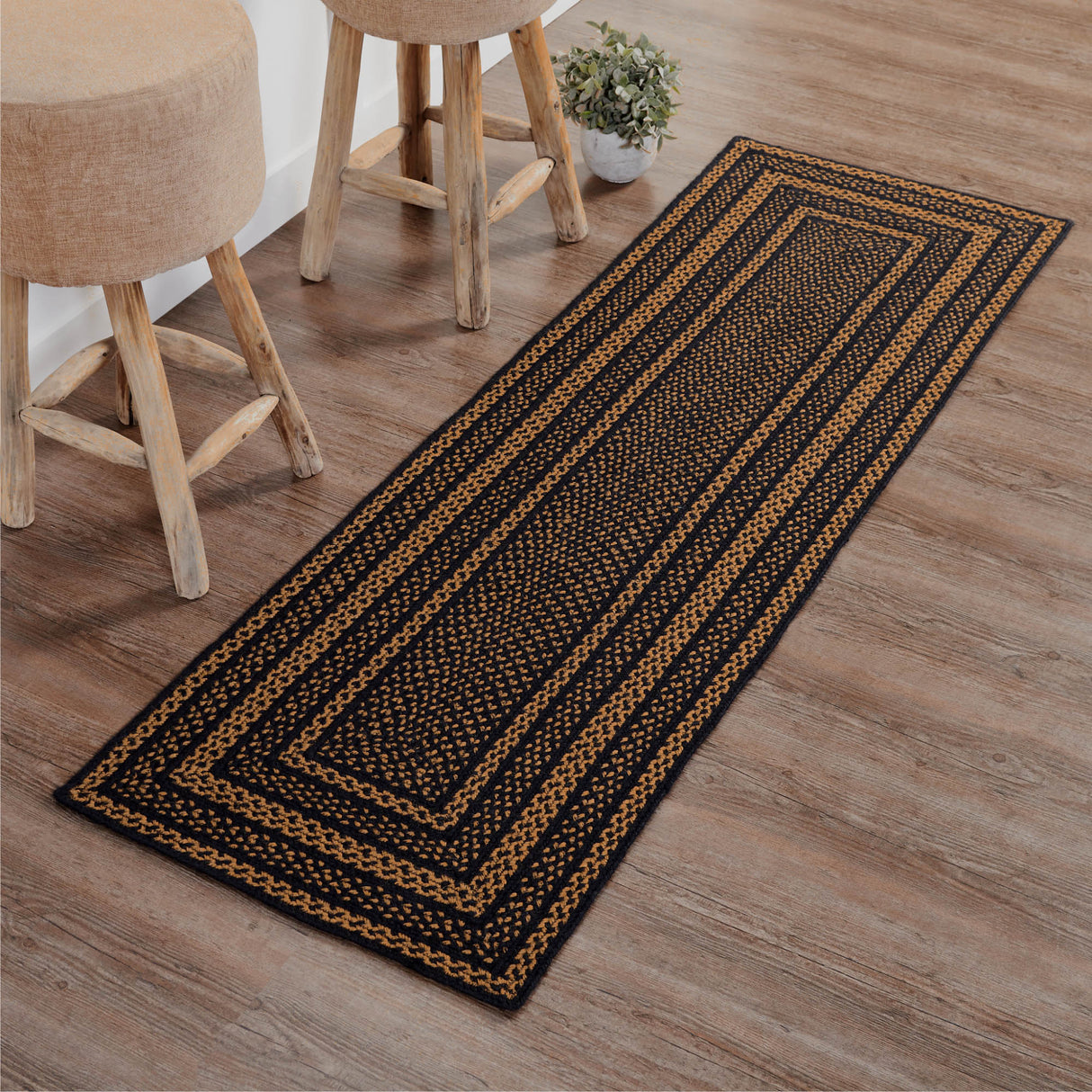 81324-Black-Tan-Jute-Rug-Runner-Rect-w-Pad-24x78-image-5