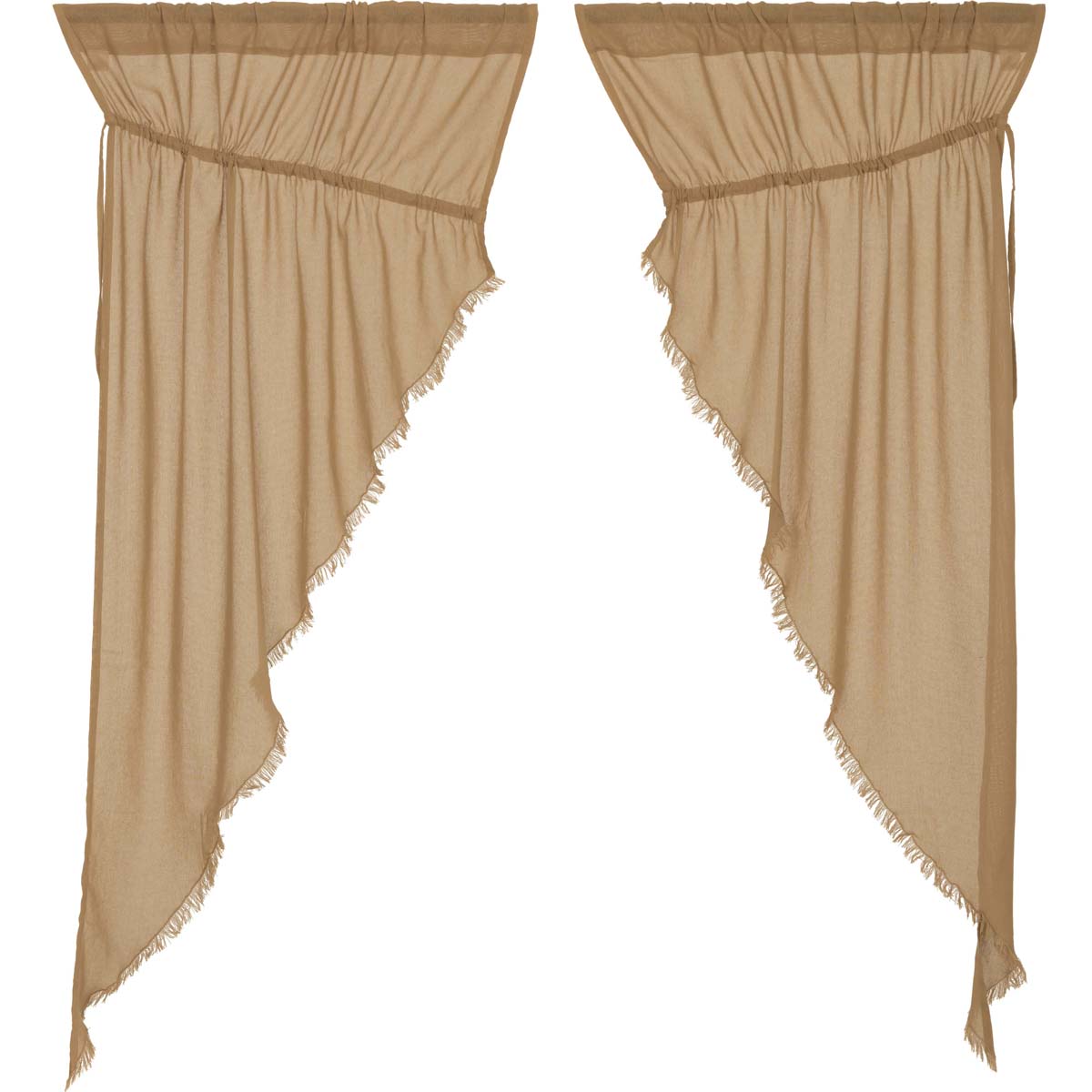 8327-Tobacco-Cloth-Khaki-Prairie-Short-Panel-Fringed-Set-of-2-63x36x18-image-6