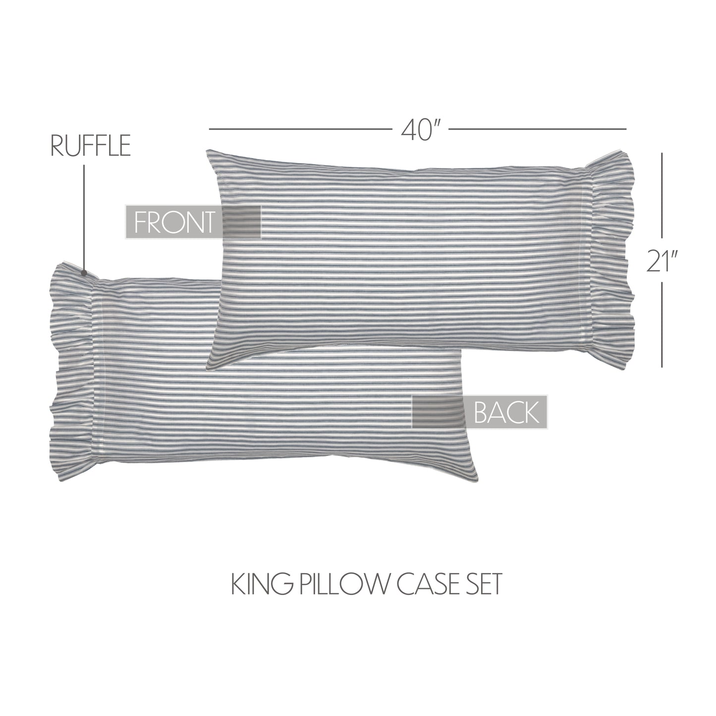 51910-Sawyer-Mill-Blue-Ticking-Stripe-Ruffled-King-Pillow-Case-Set-of-2-21x40-image-2