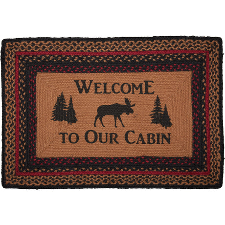 69413-Cumberland-Stenciled-Moose-Jute-Rug-Rect-Welcome-to-the-Cabin-w-Pad-20x30-image-1