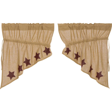 25916-Burlap-w-Burgundy-Stencil-Stars-Prairie-Swag-Set-of-2-36x36x18-image-2