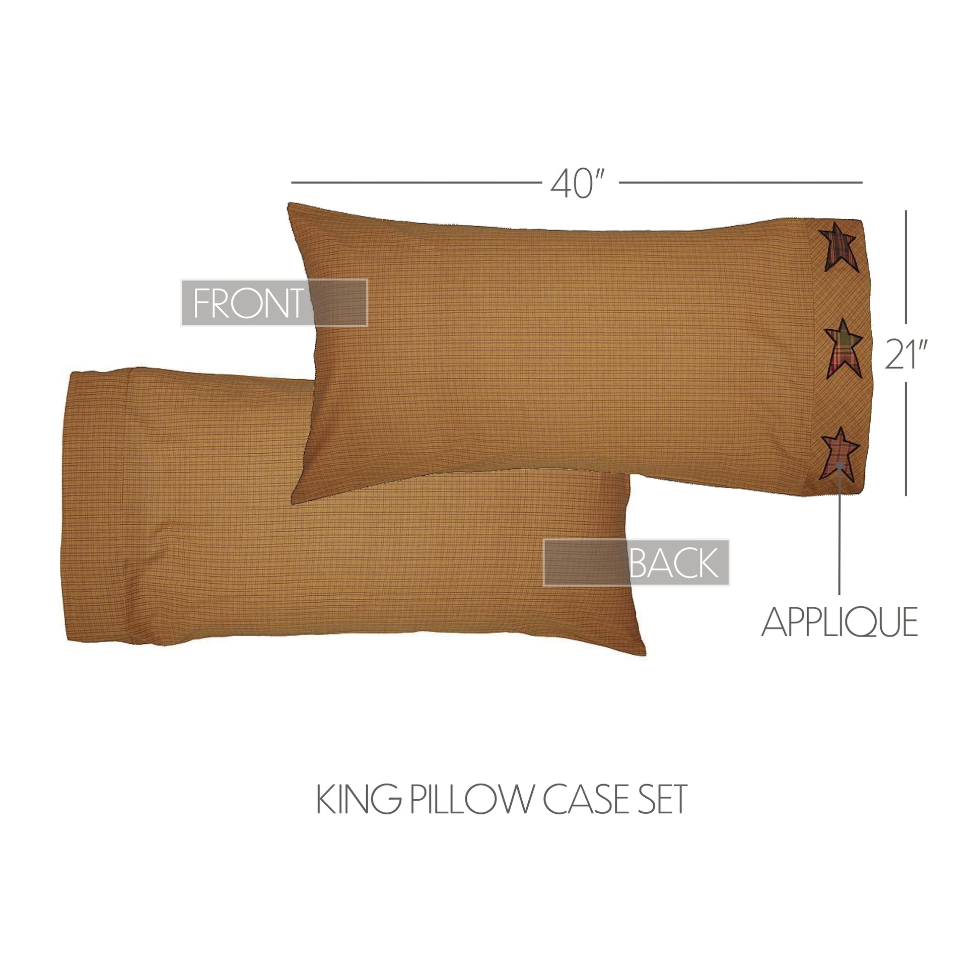 56782-Stratton-King-Pillow-Case-w-Applique-Star-Set-of-2-21x40-image-1