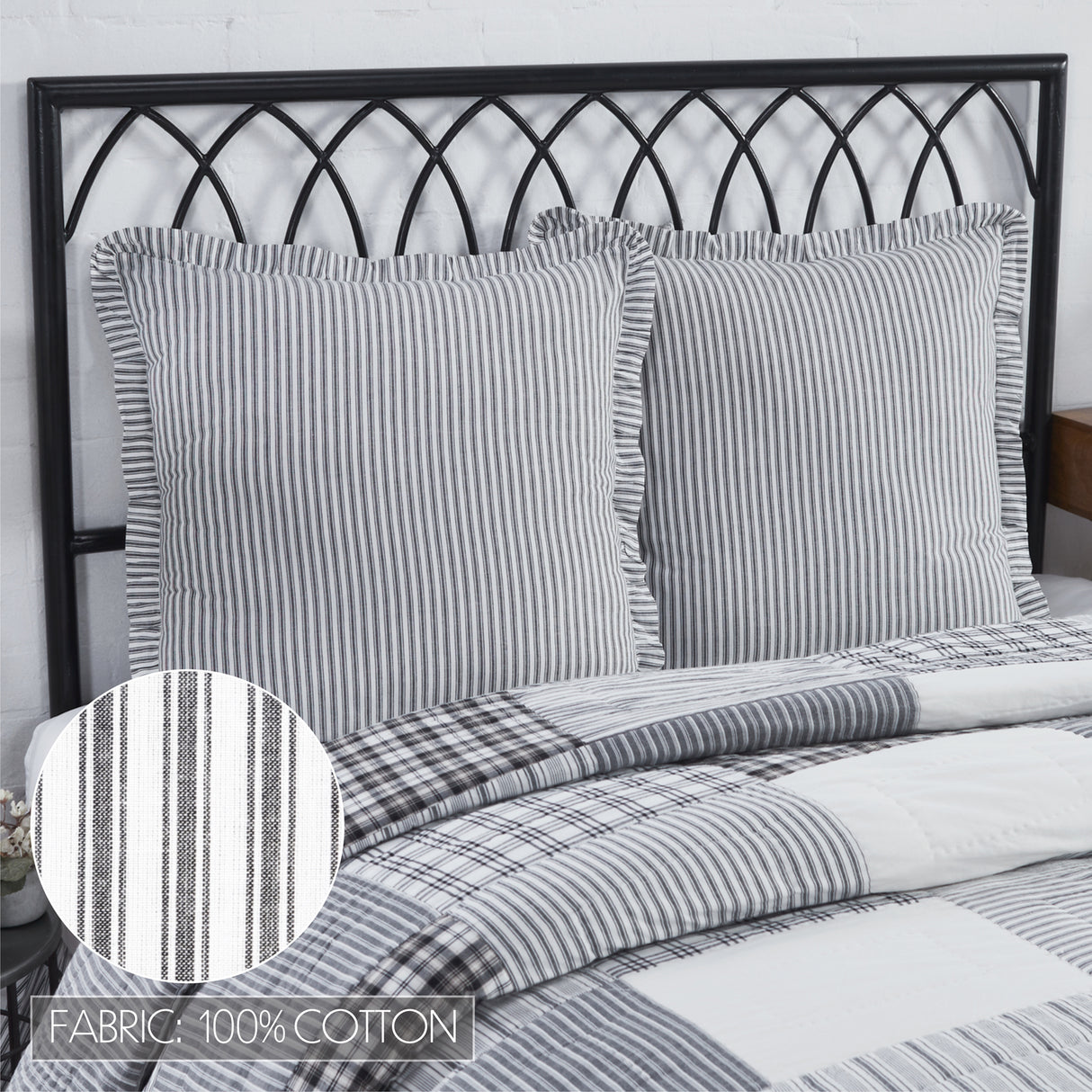 80456-Sawyer-Mill-Black-Ticking-Stripe-Fabric-Euro-Sham-26x26-image-4