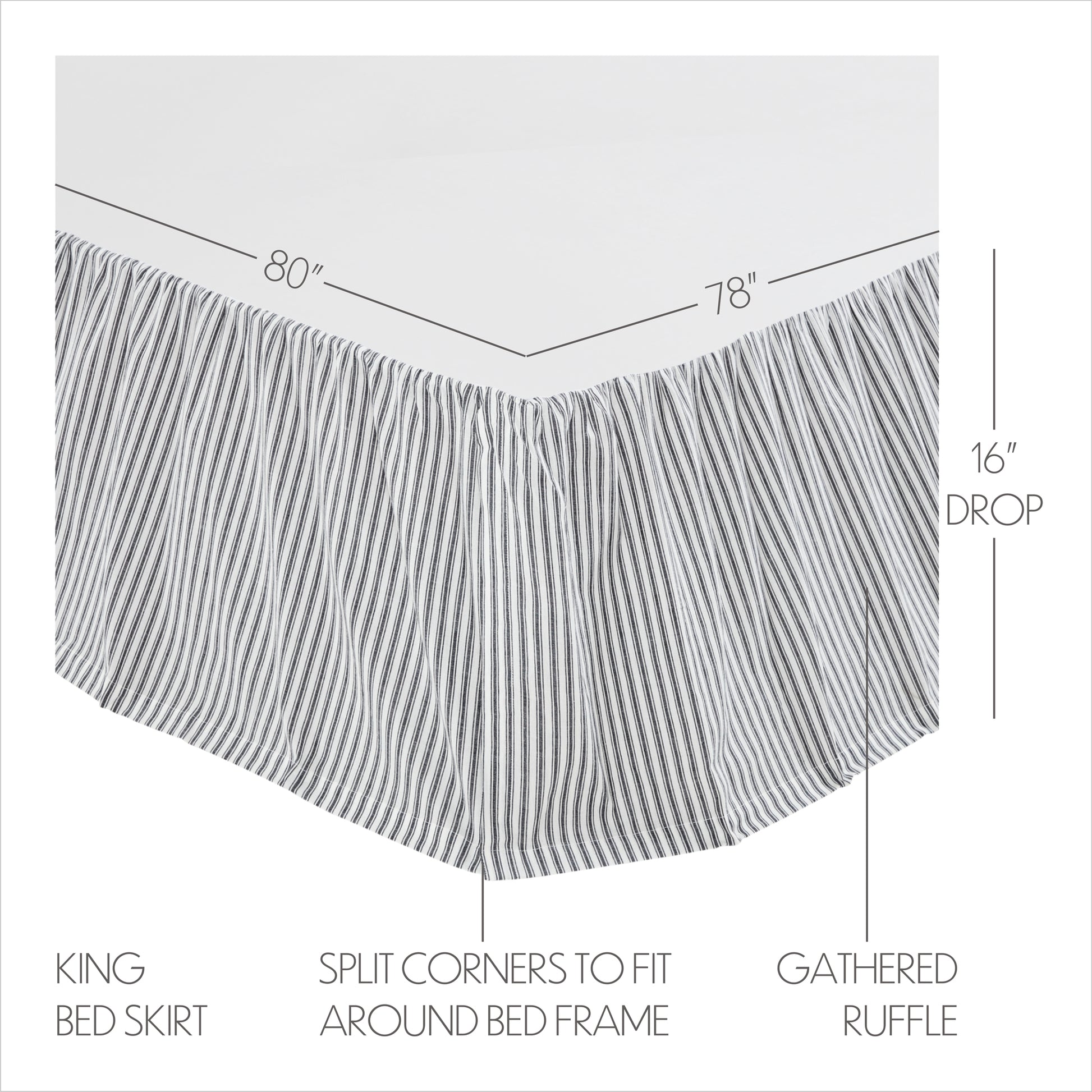 80453-Sawyer-Mill-Black-Ticking-Stripe-King-Bed-Skirt-78x80x16-image-3
