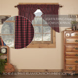 VHC Brands Primitive Swag Pair Red Rod Pocket Burgundy Kitchen Window Curtains VHC Brands Primitive Swag Pair Red Rod Pocket Burgundy Kitchen Window Curtains