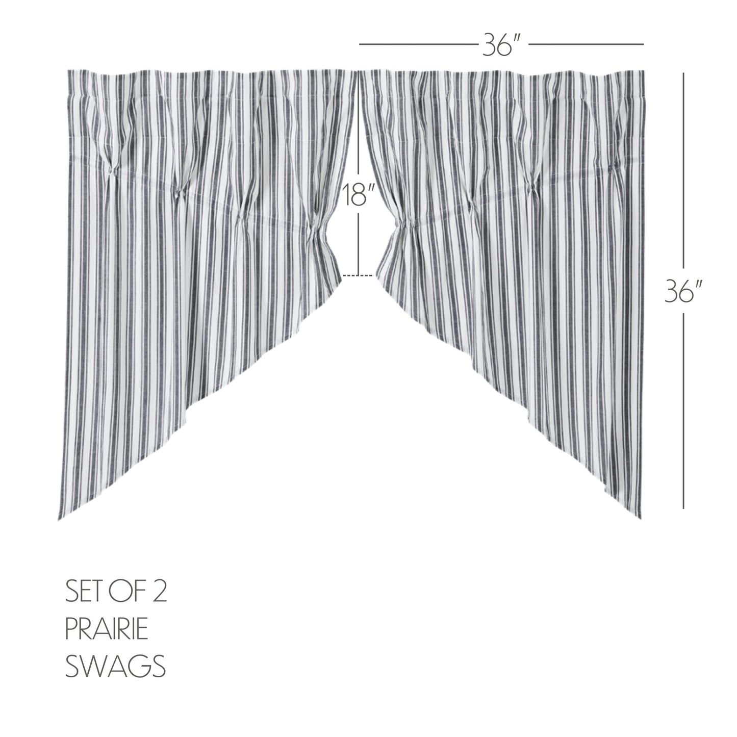 80484-Sawyer-Mill-Black-Ticking-Stripe-Prairie-Swag-Set-of-2-36x36x18-image-1