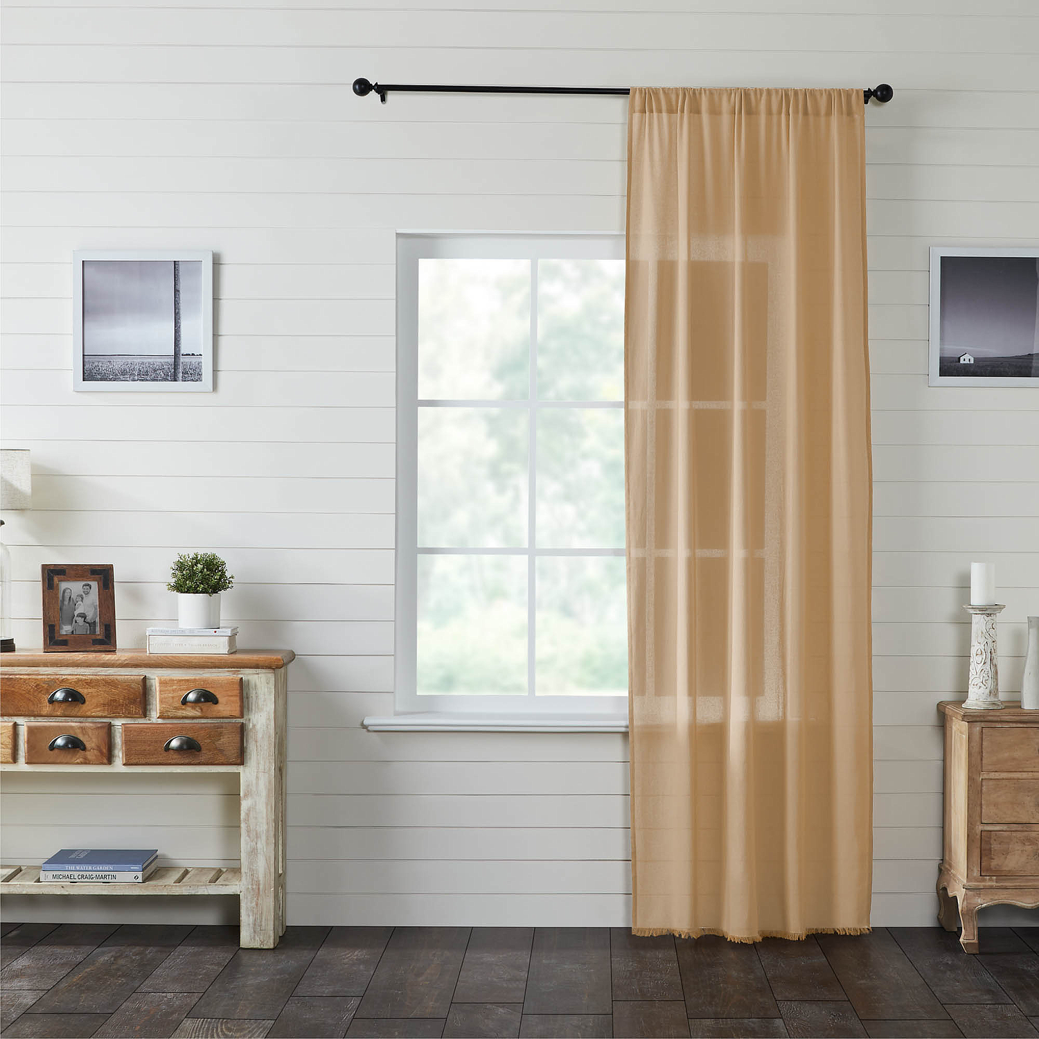 tobacco shade cloth Khaki Sold By The Yard casual feel to your decorating style Tobacco Cloth Panel Set of
