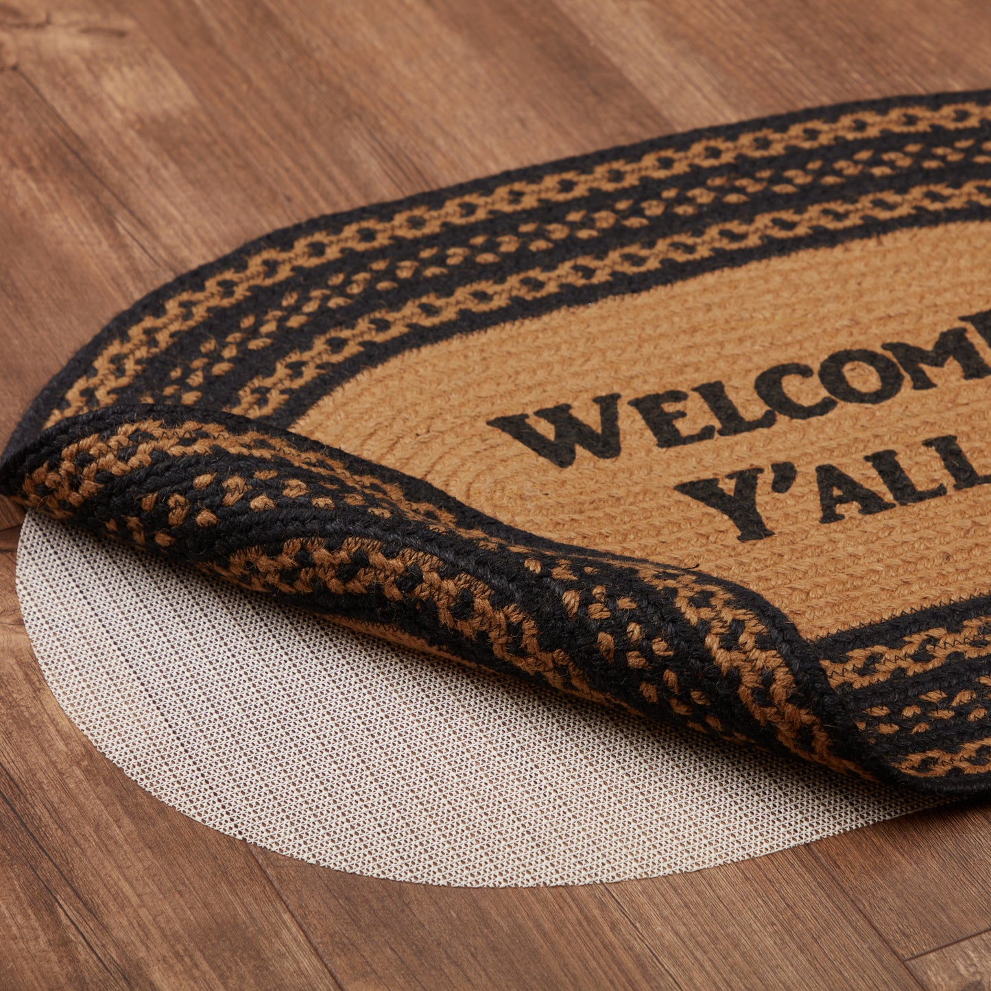 69787-Farmhouse-Jute-Rug-Oval-Stencil-Welcome-Y-all-w-Pad-20x30-image-2