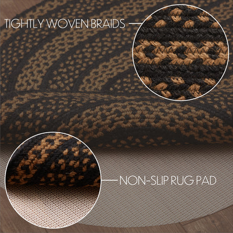 69432-Black-Tan-Jute-Rug-Oval-w-Pad-27x48-image-4