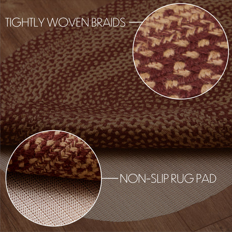 70708-Burgundy-Tan-Jute-Rug-Oval-w-Pad-27x48-image-2