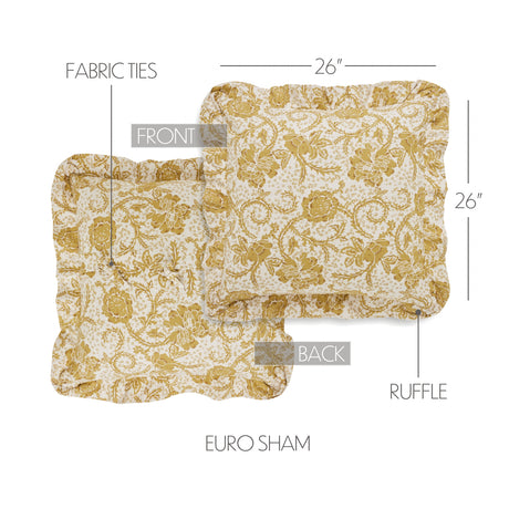 81192-Dorset-Gold-Floral-Fabric-Euro-Sham-26x26-image-2