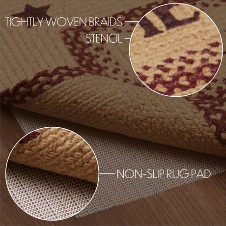 70714-Burgundy-Tan-Jute-Rug-Rect-Welcome-w-Pad-20x30-image-2