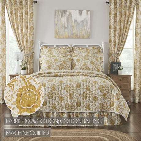 81185-Dorset-Gold-Floral-Luxury-King-Quilt-120WX105L-image-2