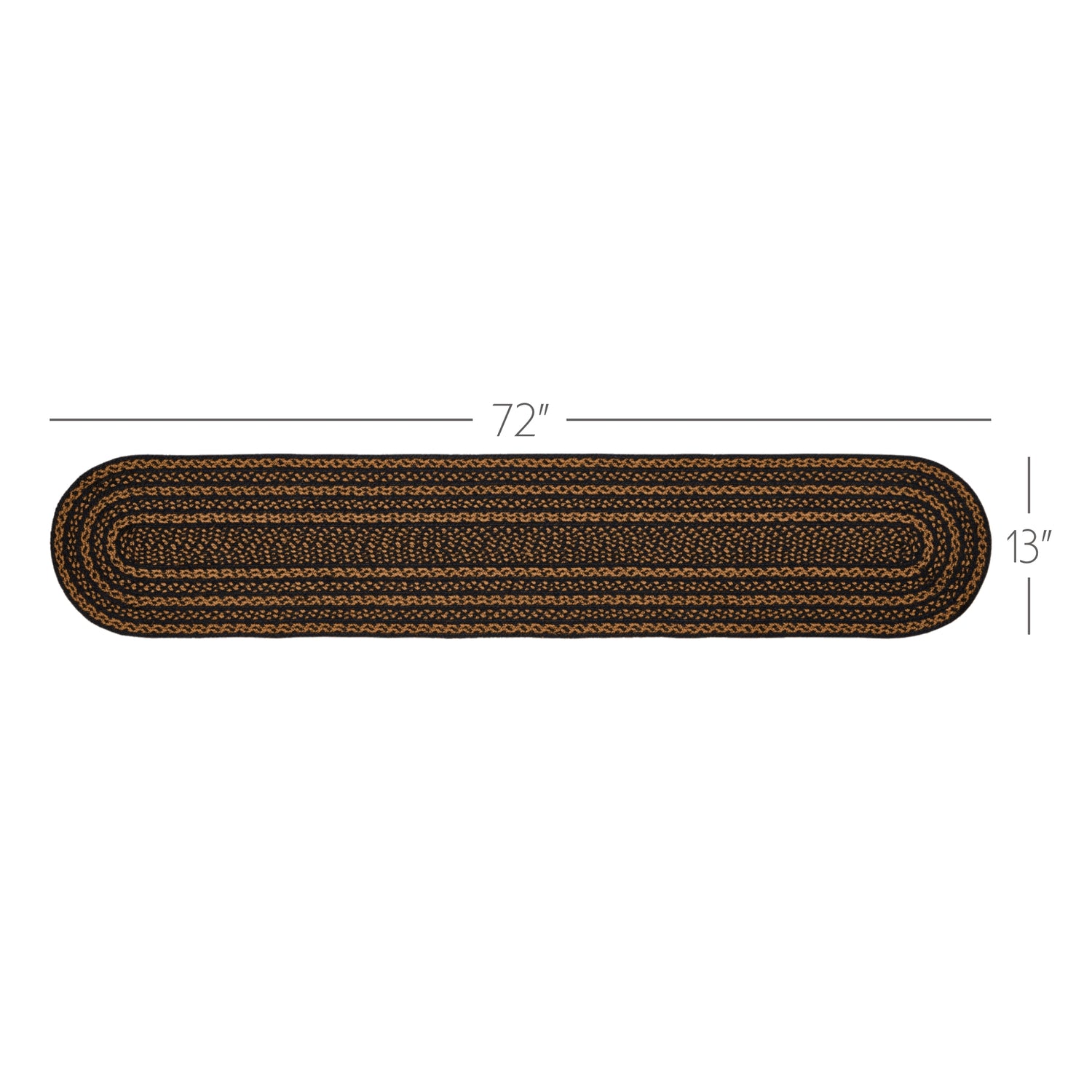 VHC Brands Burgundy & Tan Jute Stair Tread - Non-Slip Latex Backing, 8.5" X 27"