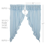 Annie Buffalo Blue Check Ruffled Prairie Long Panel Set of 2 84x36x18