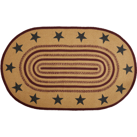 69489-Potomac-Jute-Rug-Oval-Stencil-Stars-w-Pad-36x60-image-2