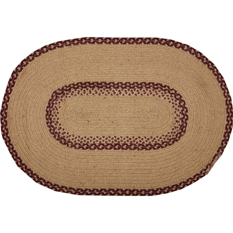 70711-Burgundy-Tan-Jute-Rug-Oval-Welcome-w-Pad-20x30-image-6