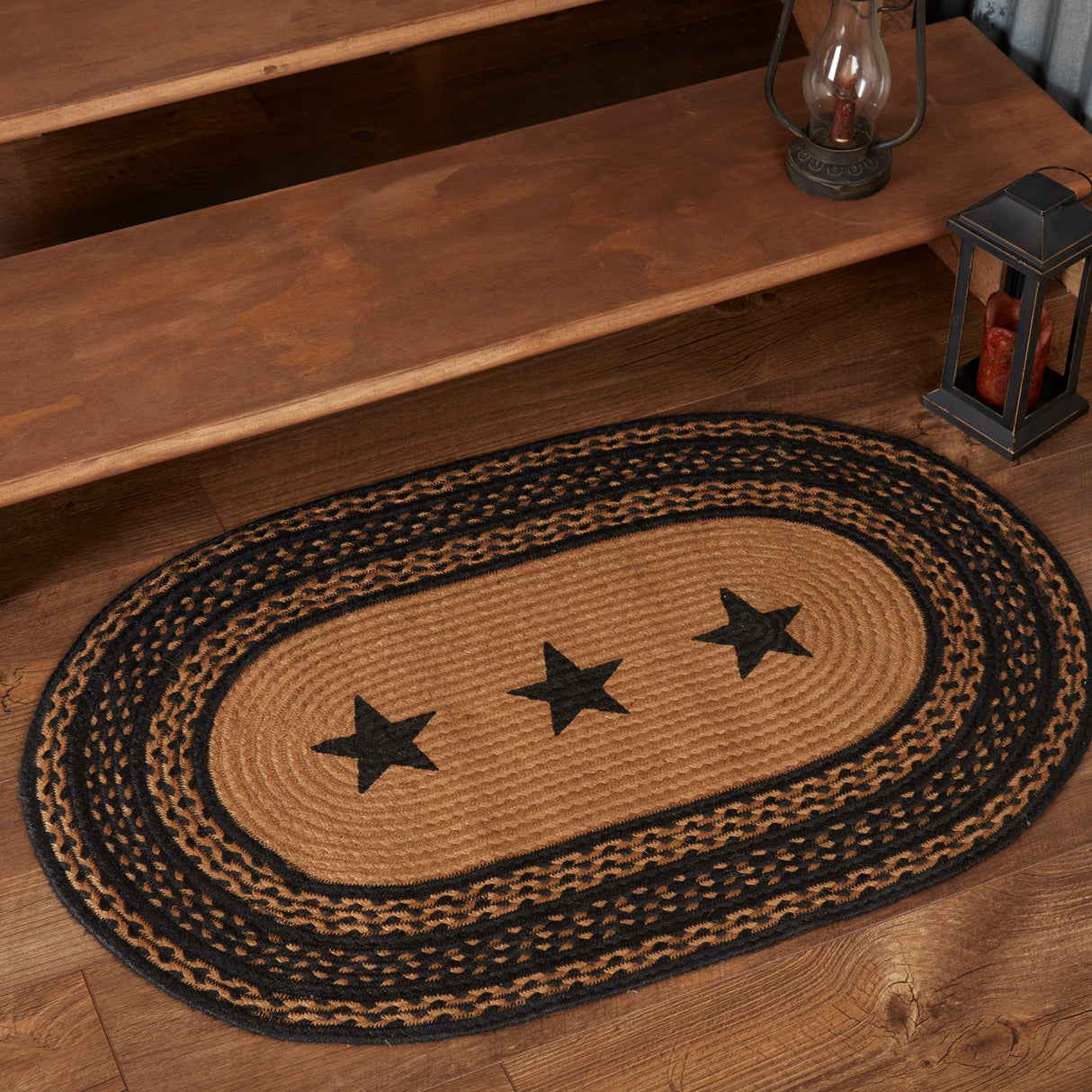 69434-Farmhouse-Jute-Rug-Oval-Stencil-Stars-w-Pad-24x36-image-1