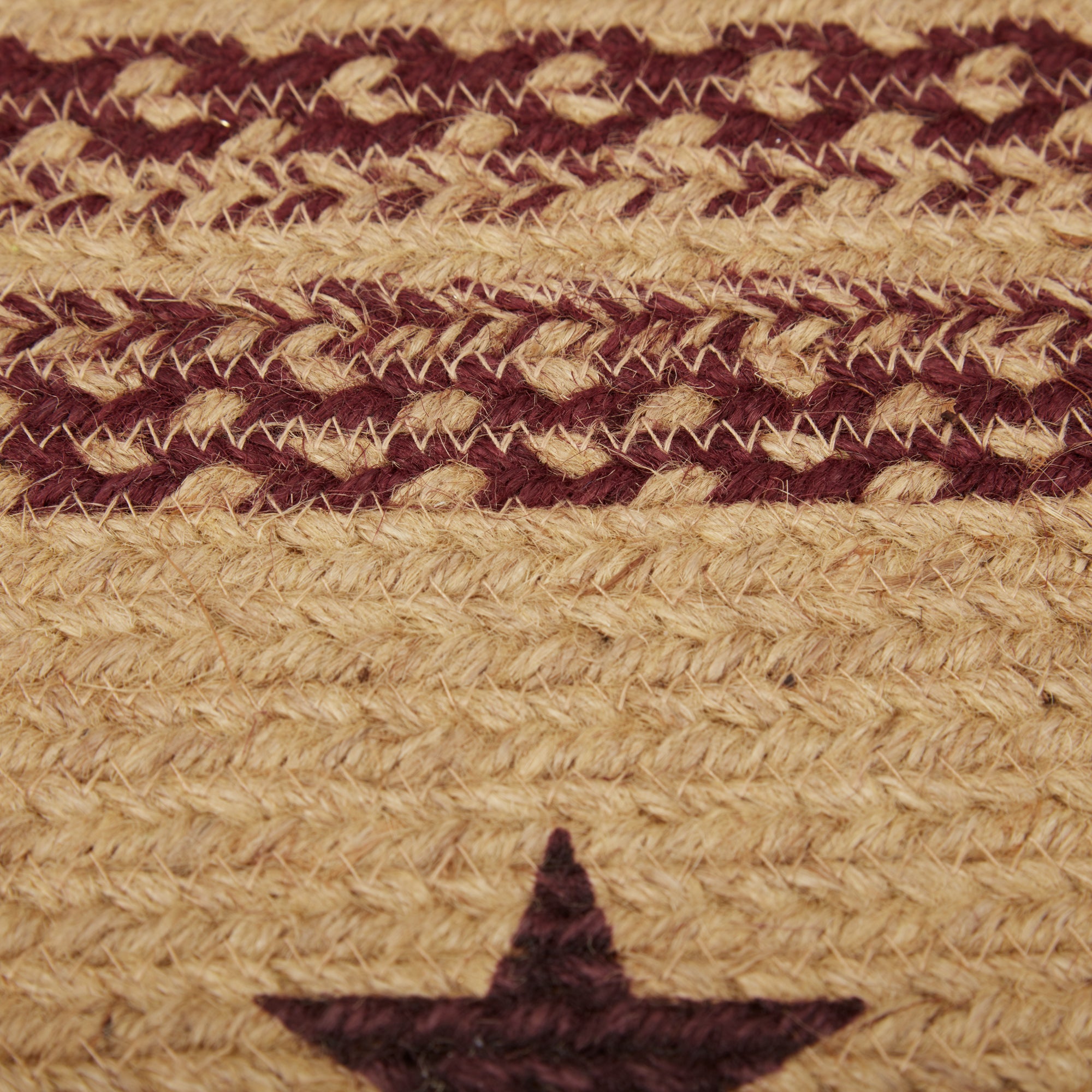 thumbnail image 2 of VHC Brands Farmhouse Jute Half Circle Accent Rug – 16.5x33 – Primitive Star Pattern – Black & Tan 2 of 6