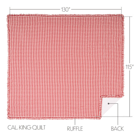 51766-Annie-Buffalo-Red-Check-Ruffled-California-King-Quilt-Coverlet-130Wx115L-image-1