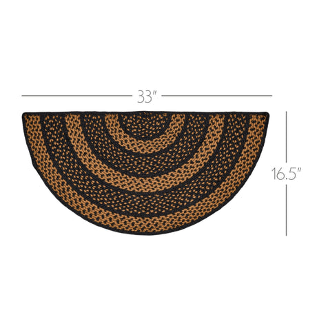 81323-Black-Tan-Jute-Rug-Half-Circle-w-Pad-16.5x33-image-2