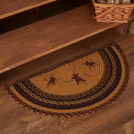 69584-Heritage-Farms-Star-and-Pip-Jute-Rug-Half-Circle-w-Pad-16.5x33-image-2