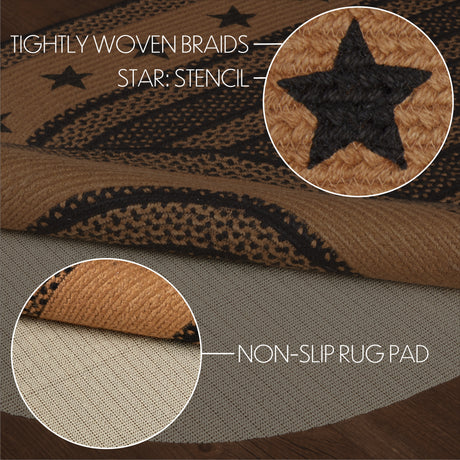 69433-Farmhouse-Jute-Rug-Oval-Stencil-Stars-Border-w-Pad-36x60-image-4