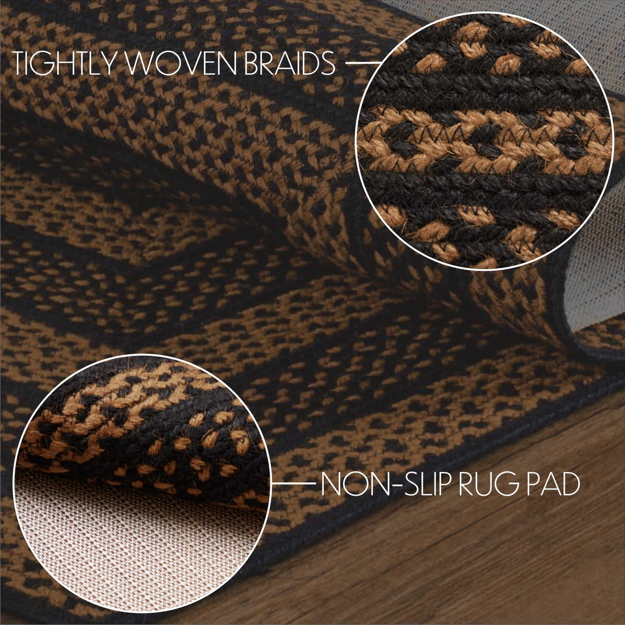 81326-Black-Tan-Jute-Rug-Rect-w-Pad-36x60-image-2