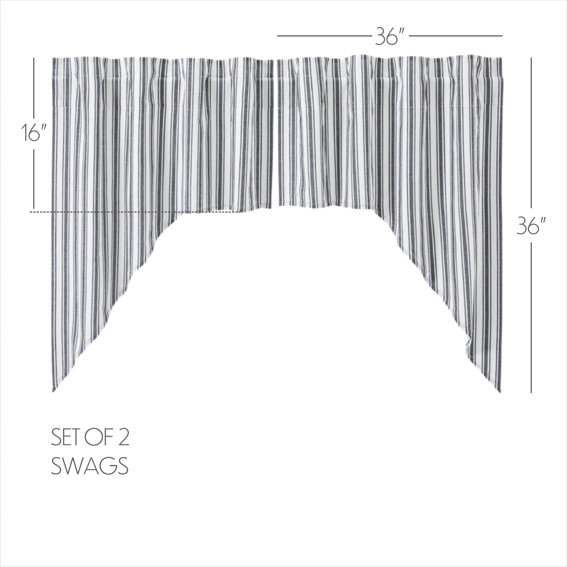 80485-Sawyer-Mill-Black-Ticking-Stripe-Swag-Set-of-2-36x36x16-image-1