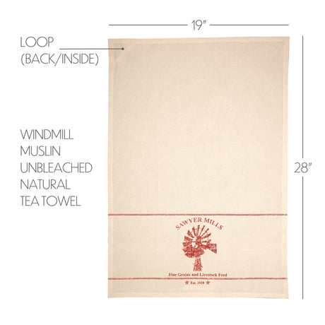 51350-Sawyer-Mill-Red-Windmill-Muslin-Unbleached-Natural-Tea-Towel-19x28-image-1