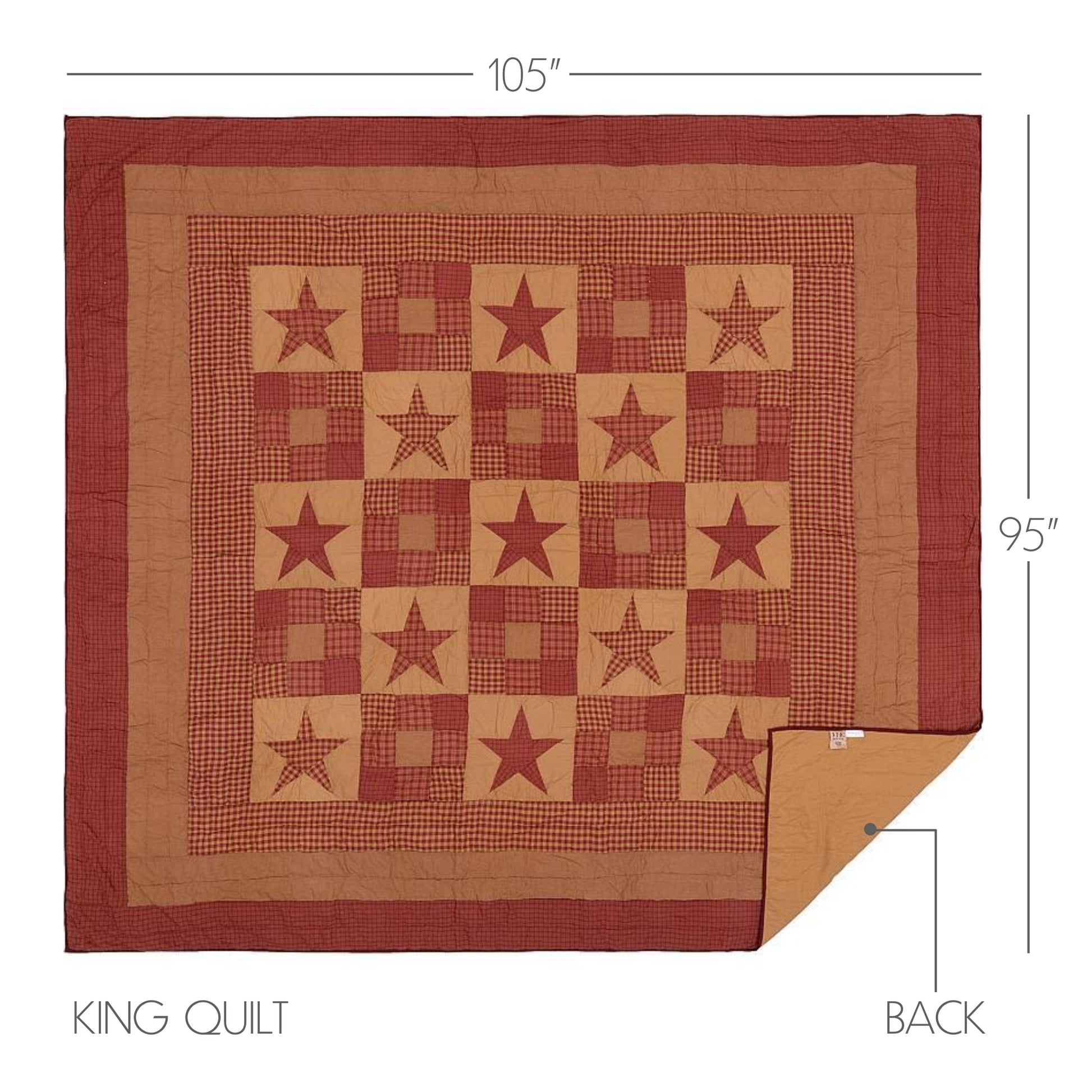 13610-Ninepatch-Star-King-Quilt-105Wx95L-image-1