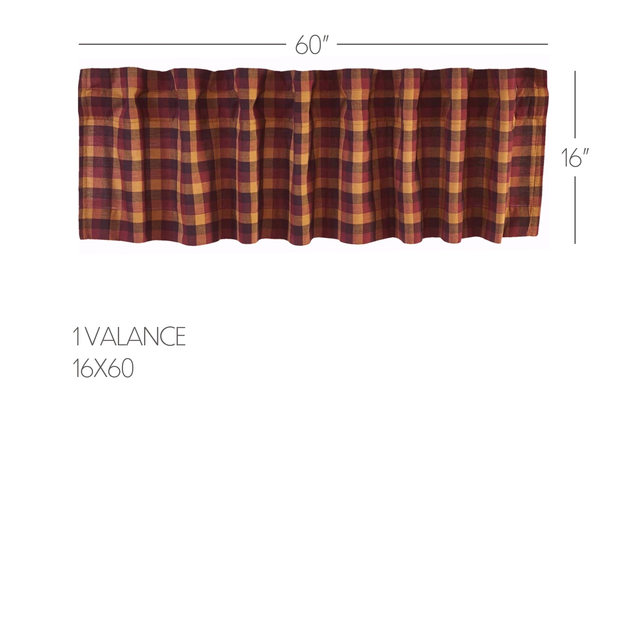 Heritage Farms Primitive Check Valance - Thumbnail 2
