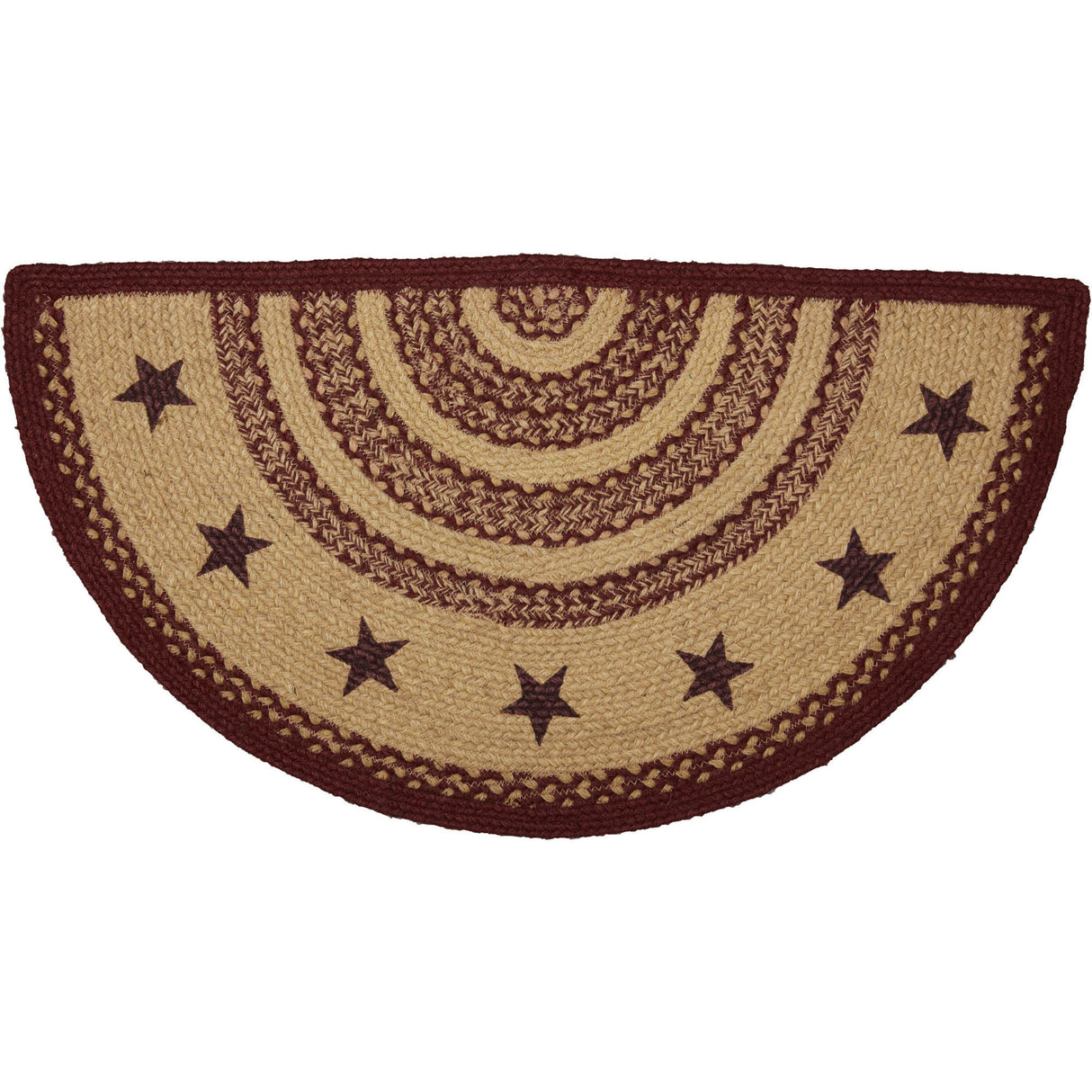 70706-Burgundy-Tan-Jute-Rug-Half-Circle-Stencil-Stars-w-Pad-16.5x33-image-6