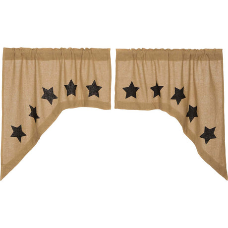 12396-Burlap-w-Black-Stencil-Stars-Swag-Set-of-2-36x36x16-image-6