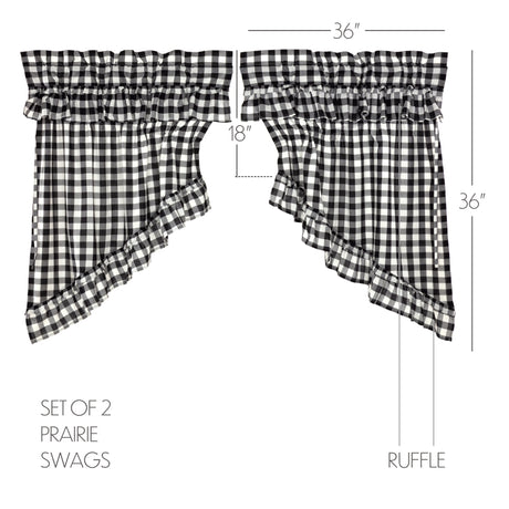 51112-Annie-Buffalo-Black-Check-Ruffled-Prairie-Swag-Set-of-2-36x36x18-image-1