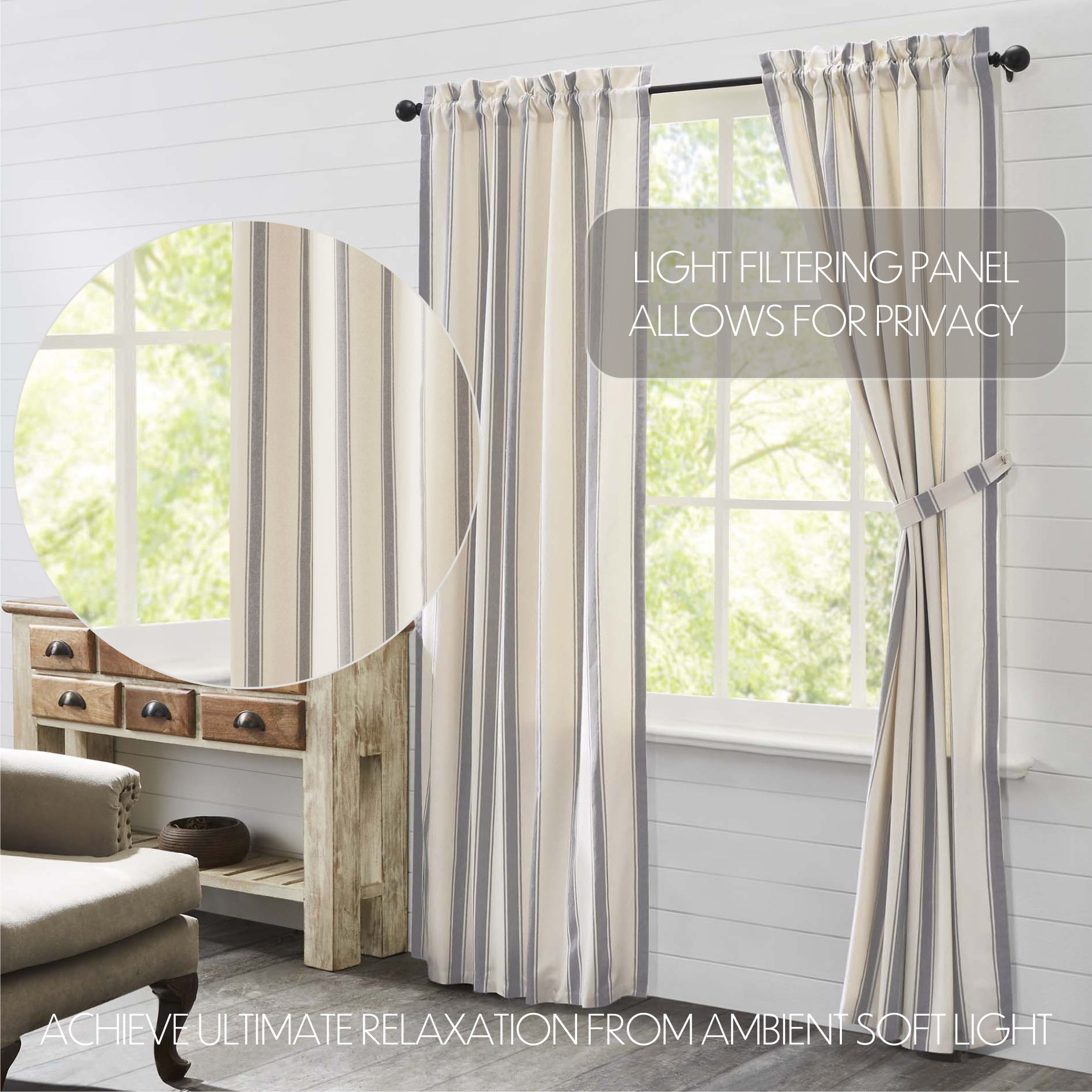 VHC Brands Grace Grain Sack Panel - Thumbnail 3